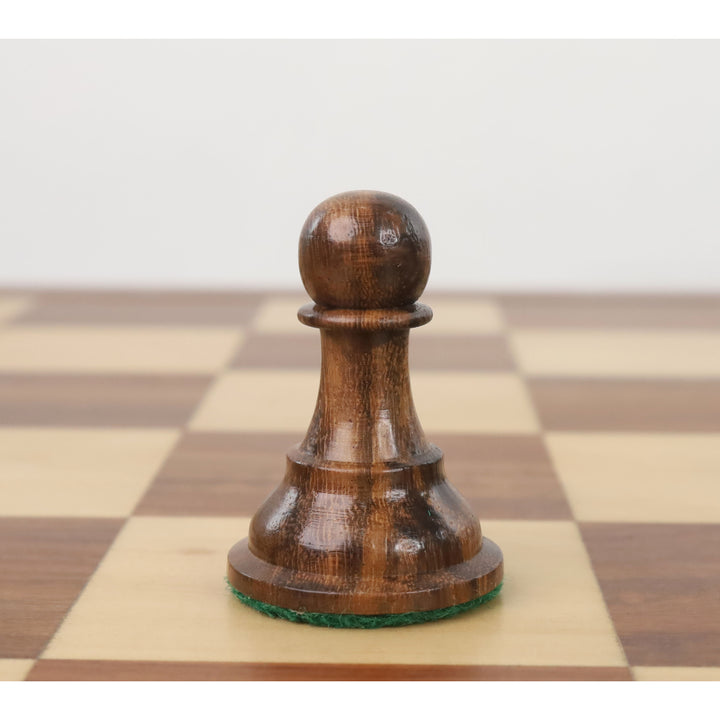 Slightly Imperfect 3.7" Reproduced Drueke Player's Choice Chess Set - Chess Pieces Only - Golden Rosewood