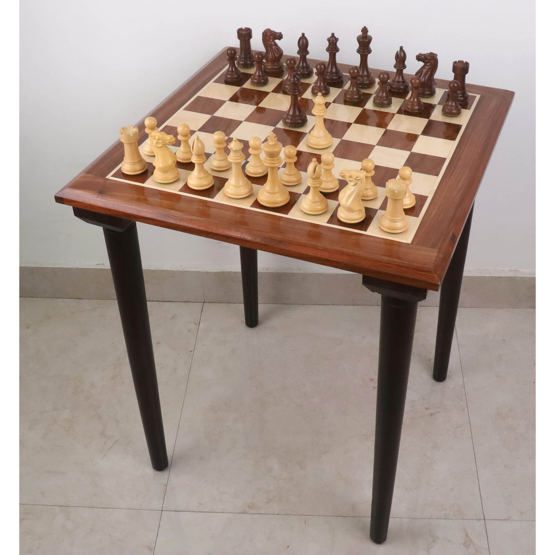 Combo von Pro Staunton Schachfiguren mit 22" hölzernen Turnier-Schachbrett Tisch
