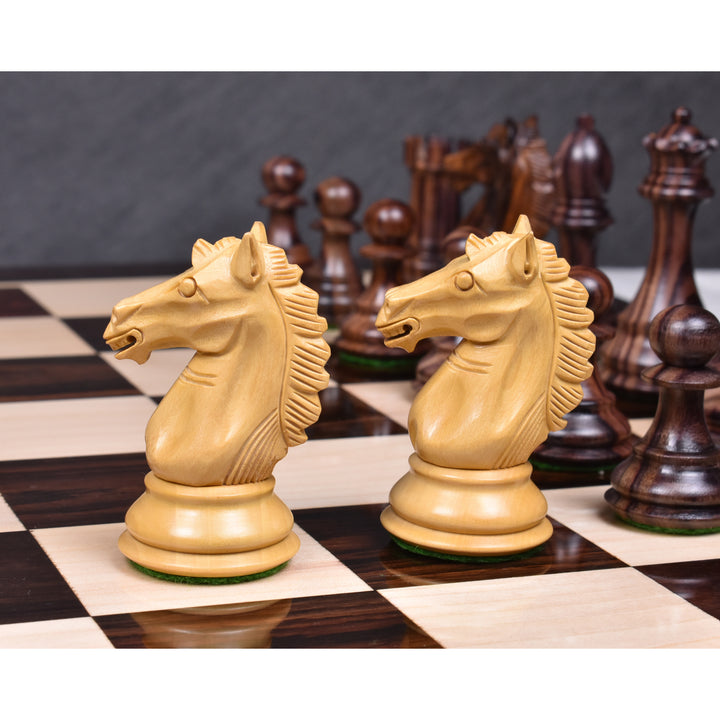 Slightly Imperfect 3.9" Exclusive Alban Staunton Chess Set- Chess Pieces Only - Triple Weighted Rosewood