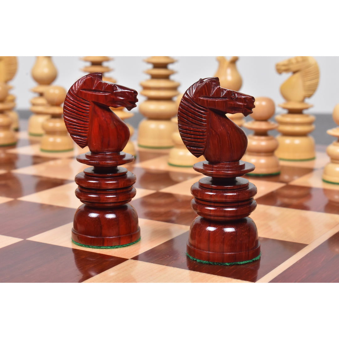 Slightly Imperfect 4.3" St. George Pre-Staunton Calvert Chess Set- Chess Pieces Only – Bud Rosewood & Boxwood