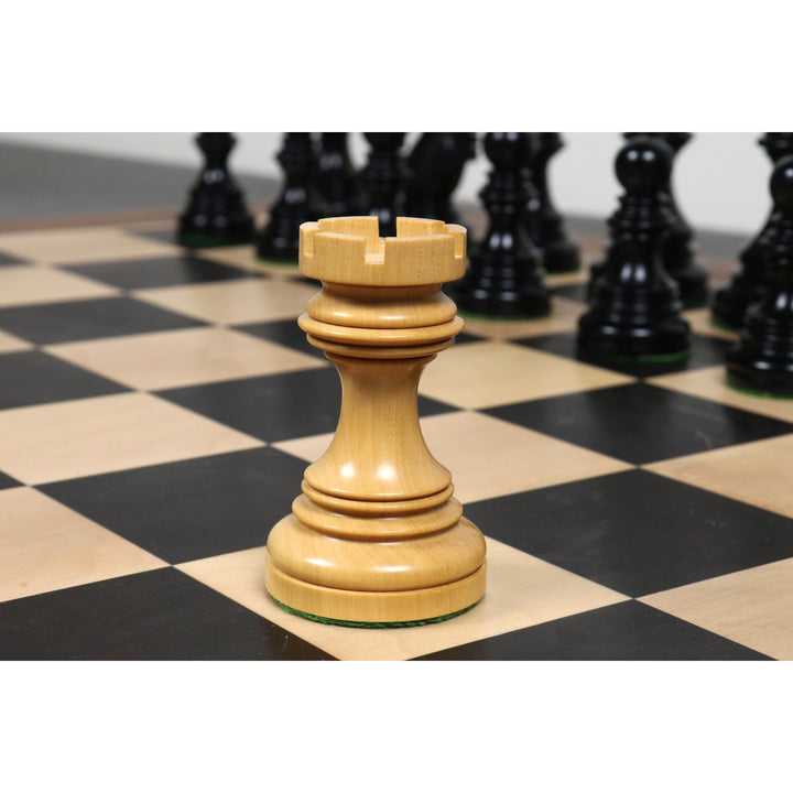 Lidt Uperfekt 4.1" Stallion Staunton luksus skaksæt - kun skakbrikker - tredobbelt vægtet ibenholt træ