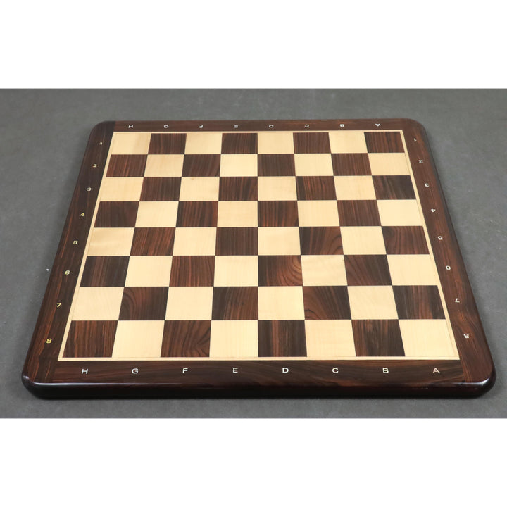 Slightly Imperfect 21" Flat Chessboard in Rosewood & Maple Wood - 55 mm Square- Algebraic Notations - Warehouse Clearance - Europe Shipping Only