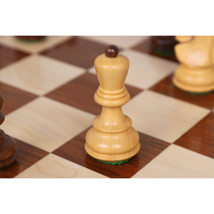 3.1" Russian Zagreb Gift Chess Set Combo - Pieces in Golden Rosewood with 17" Board & Storage Case