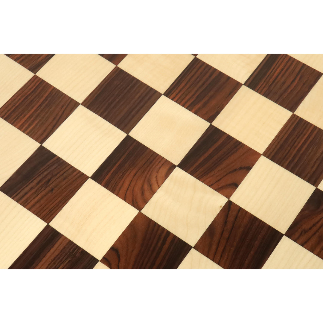 Slightly Imperfect 21" Flat Chessboard in Rosewood & Maple Wood - 55 mm Square- Algebraic Notations - Warehouse Clearance - Europe Shipping Only