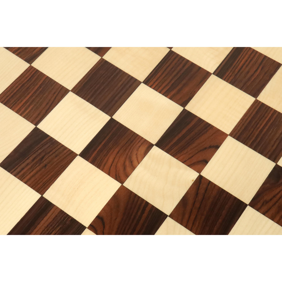 Scacchiera piatta da 21" in palissandro e acero, con lievi imperfezioni - Quadrati da 55 mm - Notazione algebrica - Saldi di magazzino - Spedizione solo in Europa
