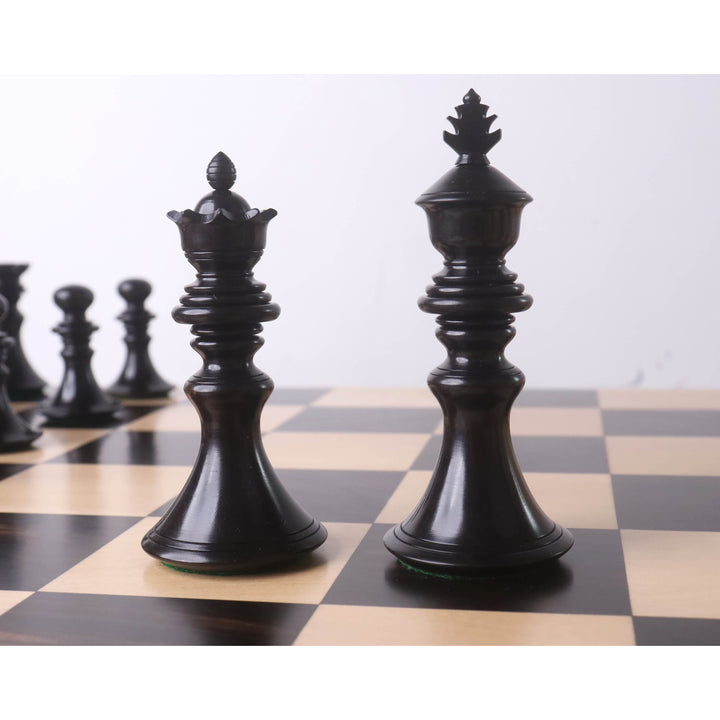 4.3" Juego de ajedrez de lujo Staunton de la serie Aristocrat - Sólo piezas de ajedrez - Madera de ébano y boj