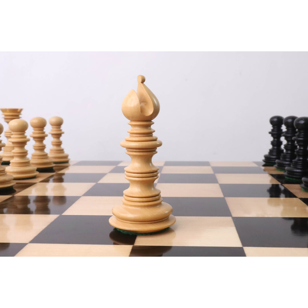 4.5" Jeu d'échecs Gallant Luxe Staunton - Pièces d'échecs uniquement - Triple lestage - Bois d'ébène