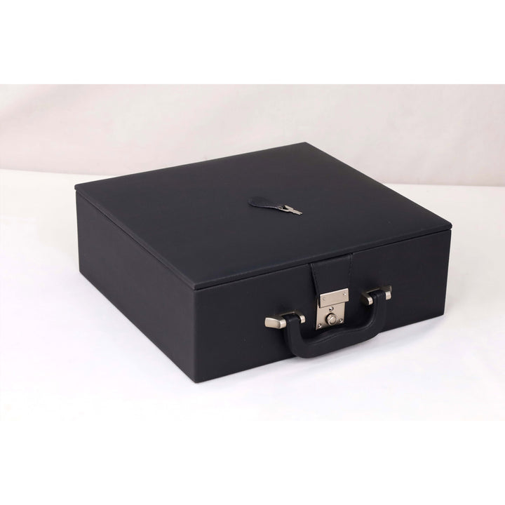 3.3" Spiraled Steed Luxury Chess Set - Ebony & Boxwood with Board and Leatherette Coffer Storage Box