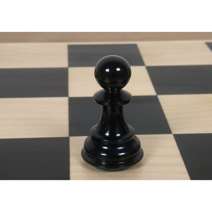 4.1" Pro Staunton Black & White Lacquered Wooden Chess Set- Chess Pieces Only - Warehouse Clearance - USA Shipping Only