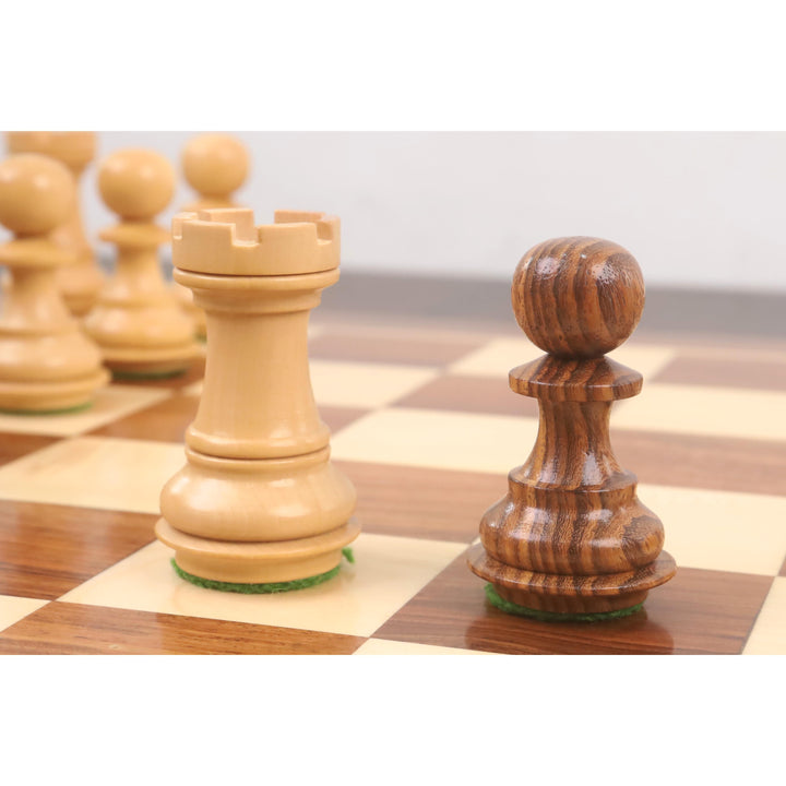 3.2" Laughing Knight Staunton Chess Set- Chess Pieces Only - Weighted Golden Rosewood