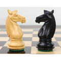 Slightly Imperfect 3.4" Meghdoot Series Staunton Chess Set- Chess Pieces Only - Weighted Ebonised Boxwood