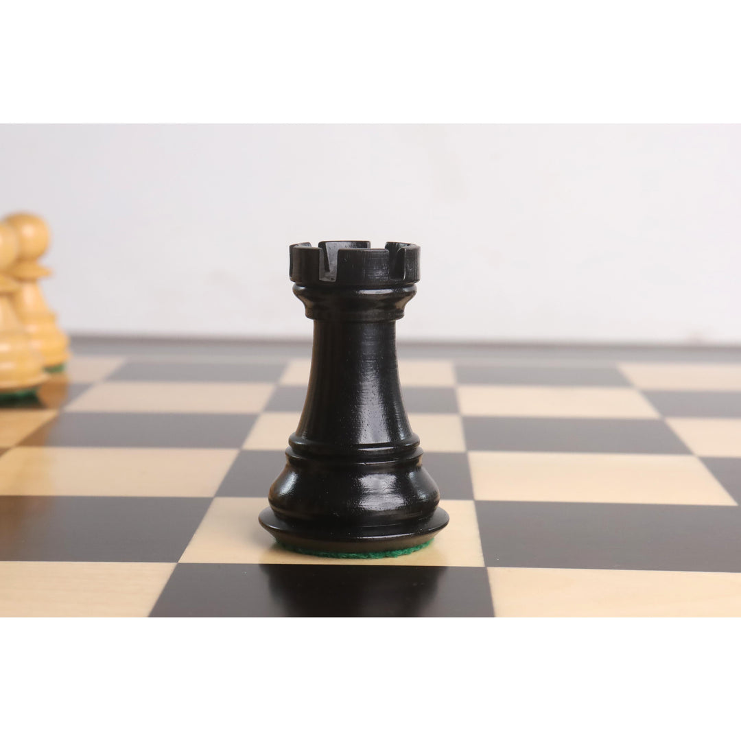 Jeu d'échecs professionnel Staunton 3.9" - Pièces d'échecs uniquement - Bois d'ébène lesté
