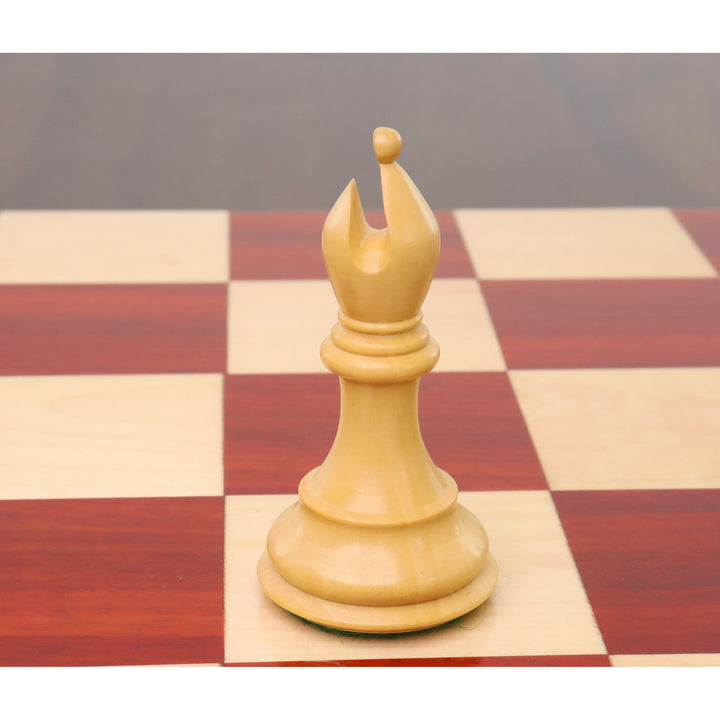 Combo of 4" Sleek Staunton Luxury Chess Set - Pieces in Bud Rosewood with Borderless Chess board and Storage Box
