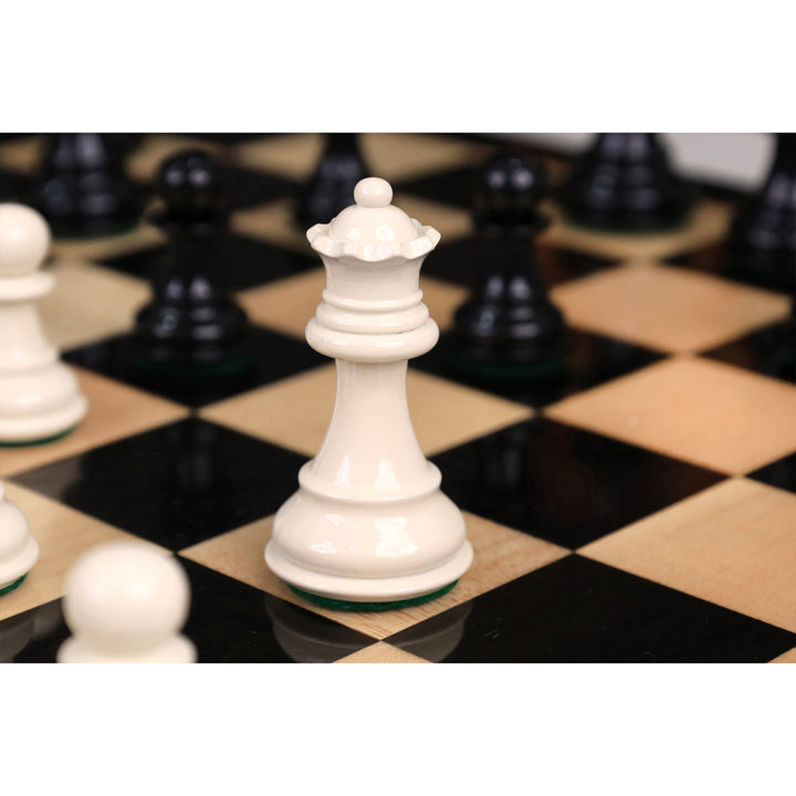 3.1" Pro Staunton Black & Ivory Painted Weighted Wooden Chess Set - Chess Pieces Only