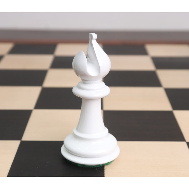 3.7" Emperor Staunton Chess Set- Chess Pieces Only - Lacquered White and Black Boxwood