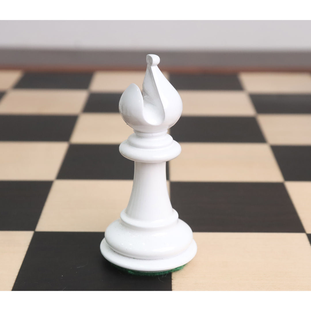 Jeu d'échecs 3.7" Emperor Staunton - Pièces d'échecs uniquement - Buis laqué blanc et noir