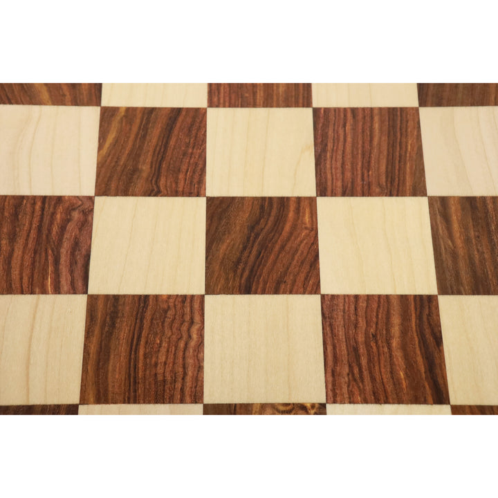 Slightly Imperfect 21" Large Chess board - Golden Rosewood & Maple - 55 mm Square- Algebraic Notations