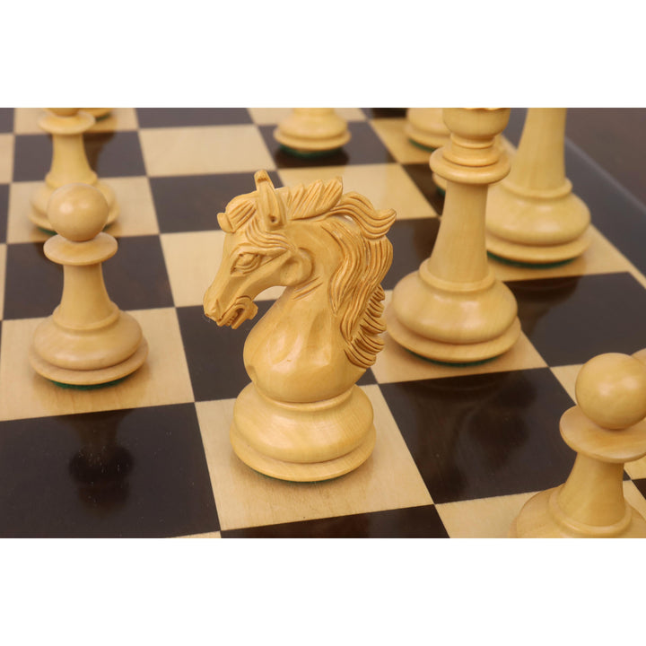 Slightly Imperfect 3.9" Heritage Series Staunton Chess set- Chess Pieces Only- Ebony Wood & Boxwood