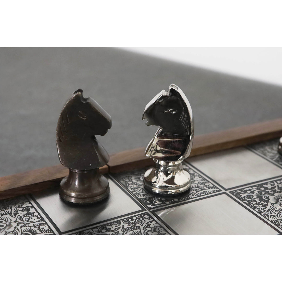 Brass Metal Staunton Inspired Luxury Chess Pieces