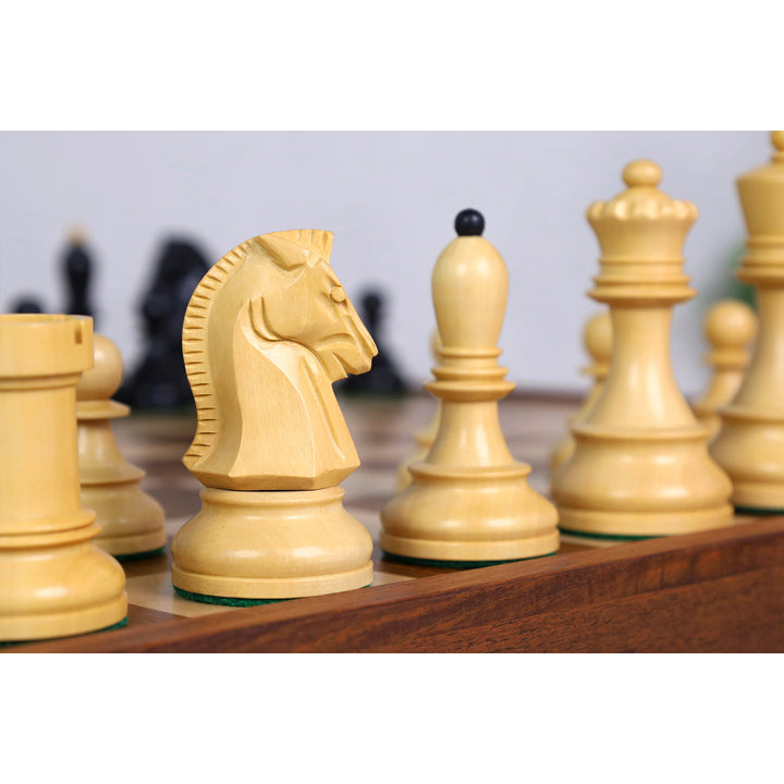 1950s' Fischer Dubrovnik Combo Chess Set with Folding Golden Rosewood & Maple Chess Board