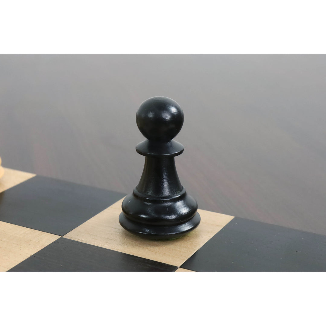 Slightly Imperfect 3" Professional Staunton Chessnut Air Sensor Compatible Set- Chess Pieces Only- Ebonised Boxwood