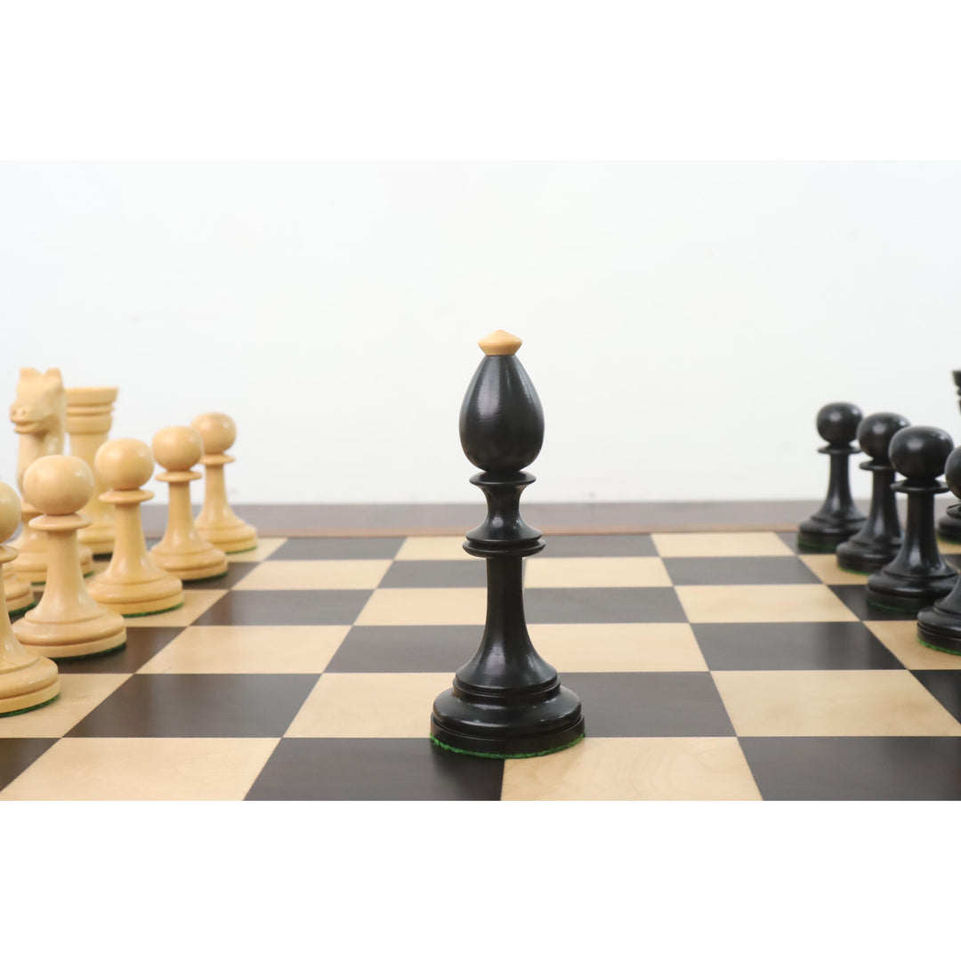 4.8" Averbakh sowjetische russische Schachspiel - Nur Schachfiguren- Doppelt gewichtetes Buchsbaumholz