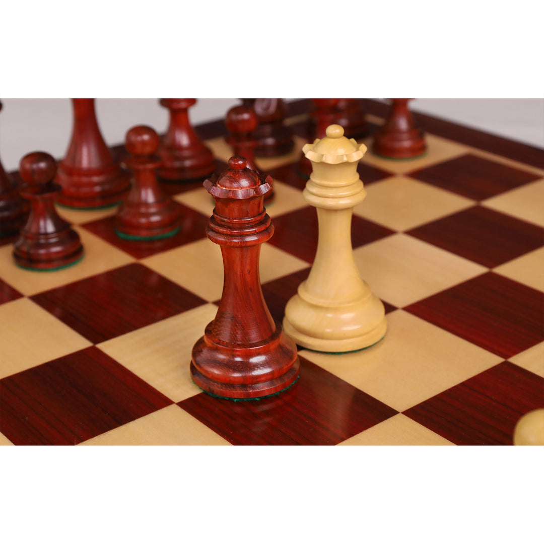 Repro 2016 Sinquefield Staunton Chess Set- Chess Pieces Only-Bud Rosewood-Triple Weight