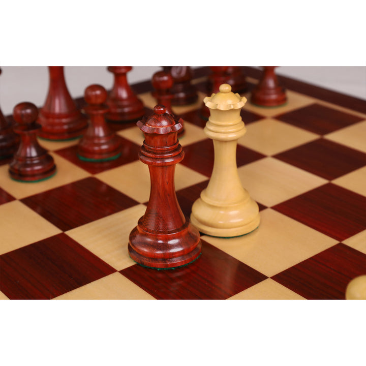 Repro 2016 Sinquefield Staunton Chess Set- Chess Pieces Only-Bud Rosewood-Triple Weight