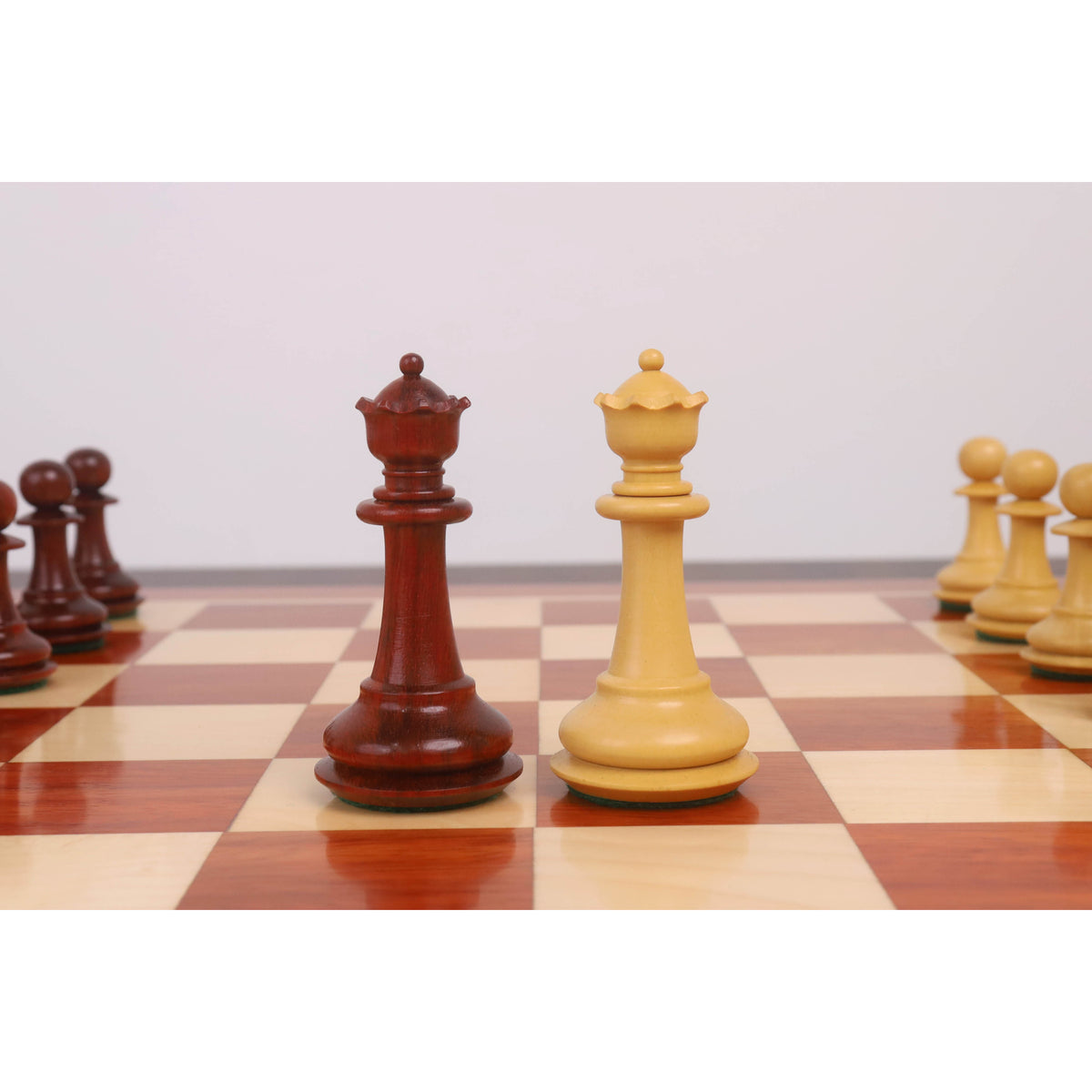 Slightly Imperfect 3.9" Heritage Series Staunton Chess set- Chess Pieces Only- Bud Rosewood & Boxwood