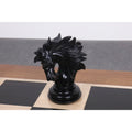 Hand-carved ebony wood Staunton knight chess piece.