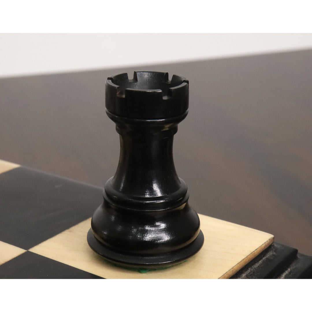 Leicht unvollkommenes russisches Zagreb 59' Schachspiel - nur Schachfiguren - dreifach gewichtetes Ebenholz