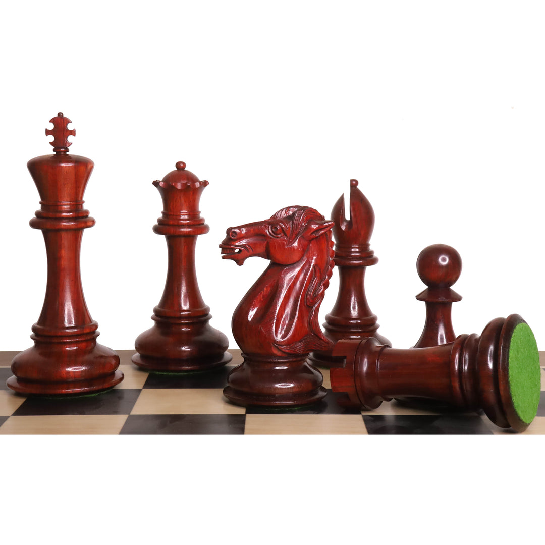 Slightly Imperfect 6.1" Mammoth Luxury Staunton Chess Set- Chess Pieces Only - Bud Rosewood - Triple Weight