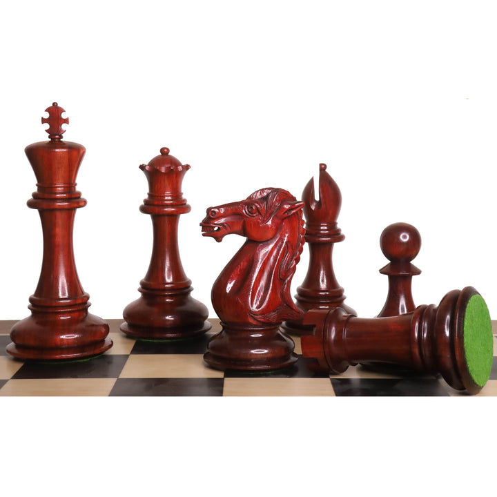 Slightly Imperfect 6.1" Mammoth Luxury Staunton Chess Set- Chess Pieces Only - Bud Rosewood - Triple Weight