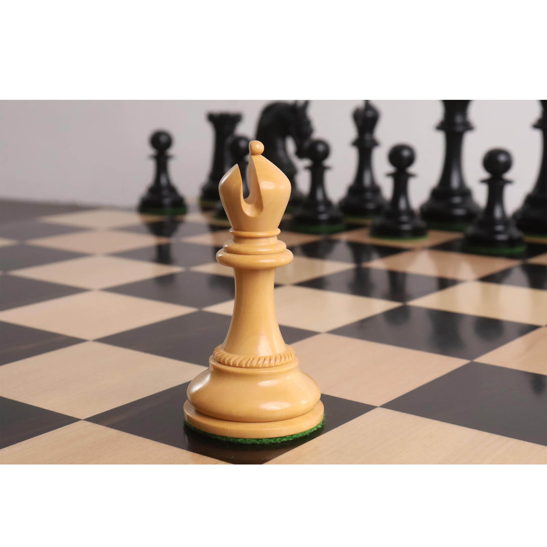 4.3" Imperator Luxury Staunton Combo Chess Set - Pieces in Ebony Wood with Board and Box
