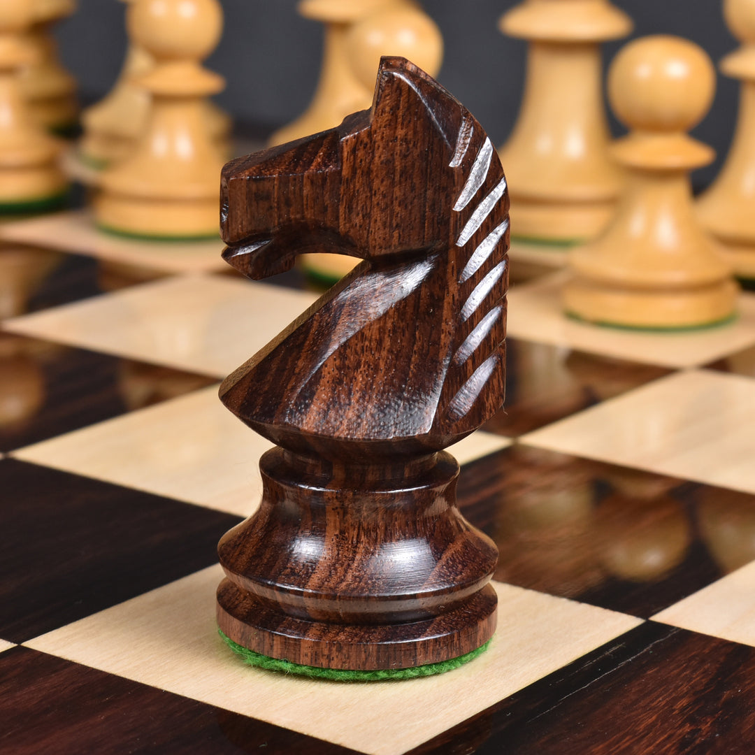 3.8" Romanian Hungarian Tournament Chess Set- Chess Pieces Only - Weighted Rosewood