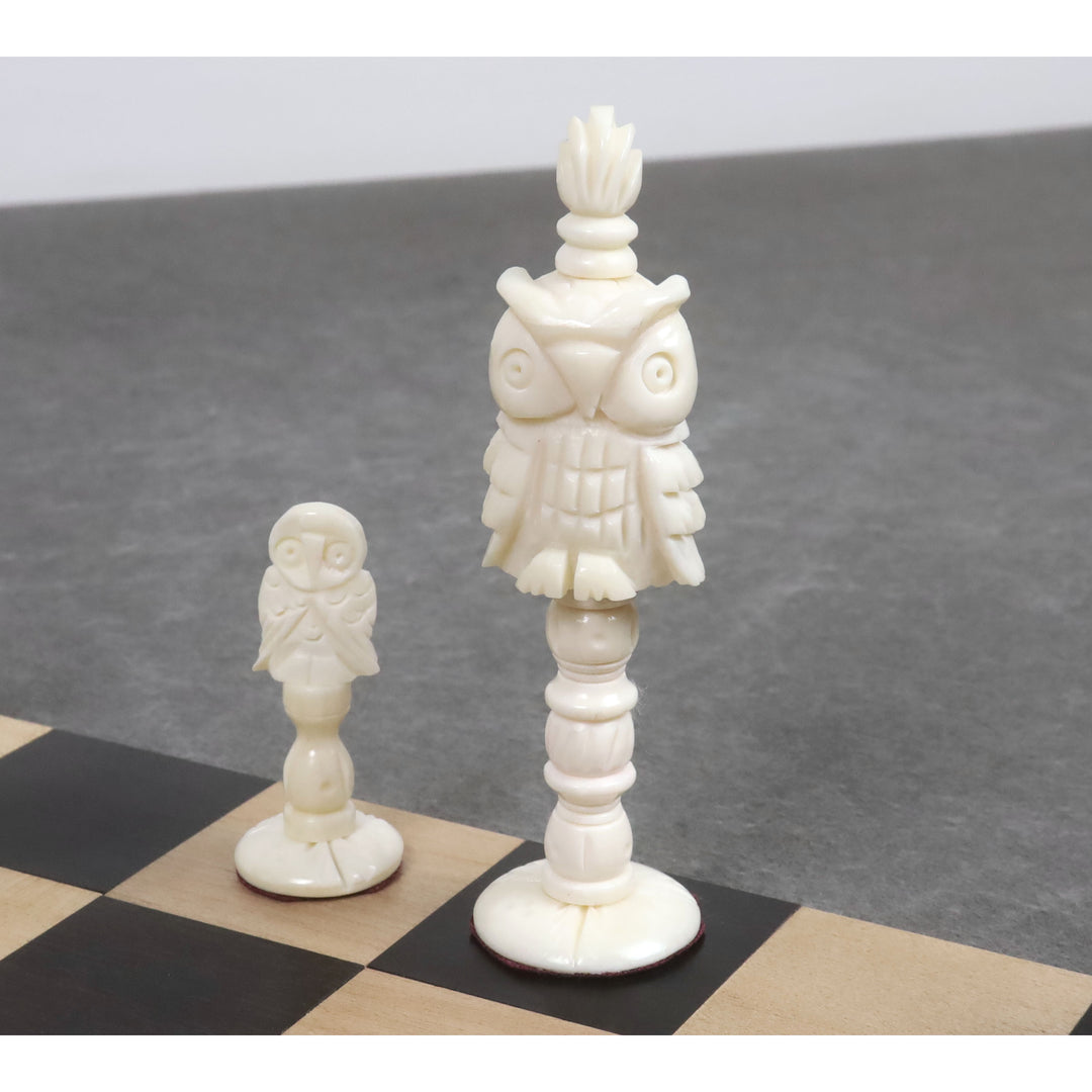 4" Animal Kingdom Series Chess Pieces Only Set - Distress Antiqued Camel Bone