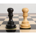 Hand-turned ebony and boxwood pawns from the Goliath Series luxury Staunton pieces collection.
