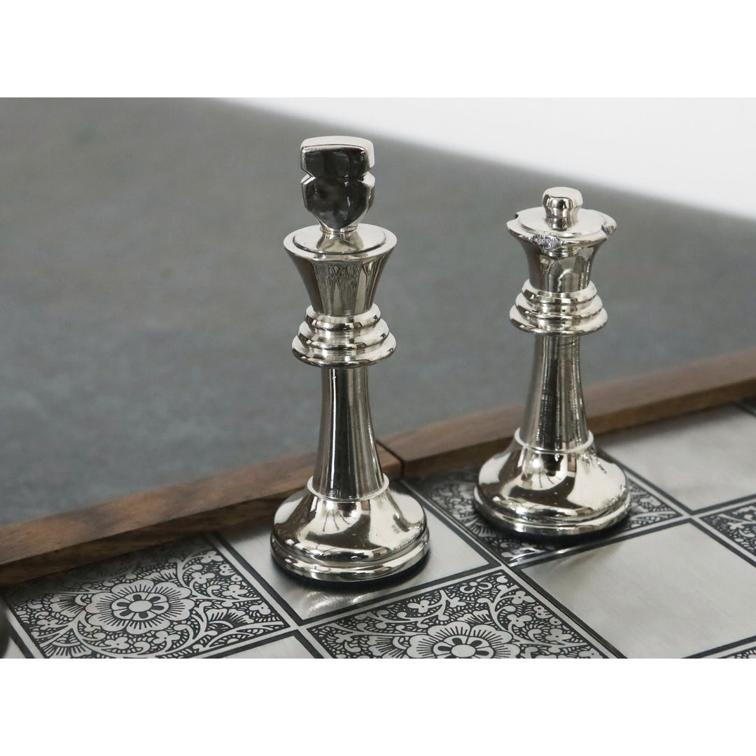 Brass Metal Staunton Inspired Luxury Chess Pieces