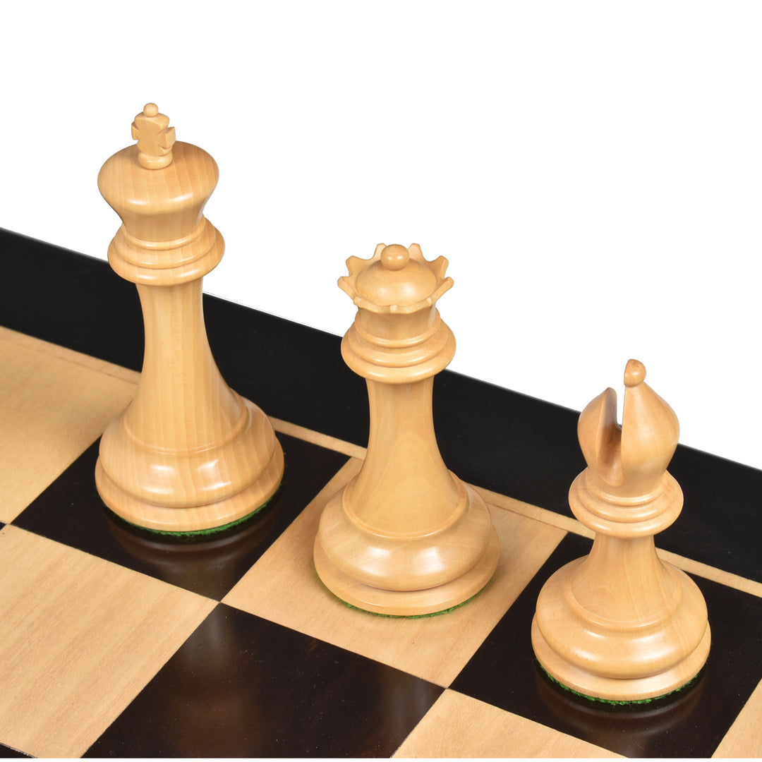 Slightly Imperfect Repro 2016 Sinquefield Staunton Chess Set - Chess Pieces Only - Ebony Wood - Triple Weight  - Warehouse Clearance - Europe Shipping Only