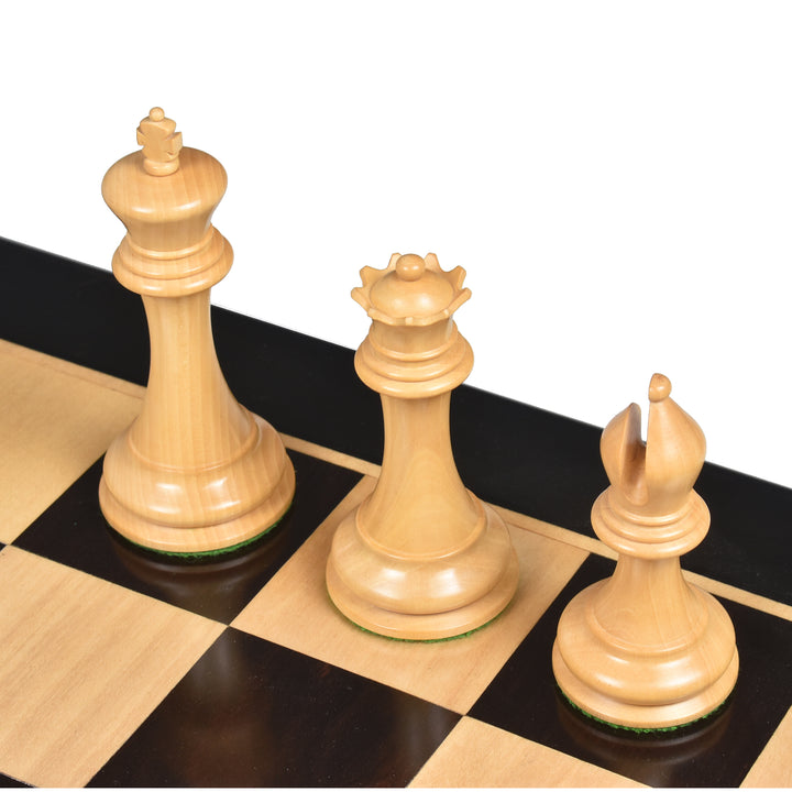 Slightly Imperfect Repro 2016 Sinquefield Staunton Chess Set - Chess Pieces Only - Ebony Wood - Triple Weight  - Warehouse Clearance - Europe Shipping Only