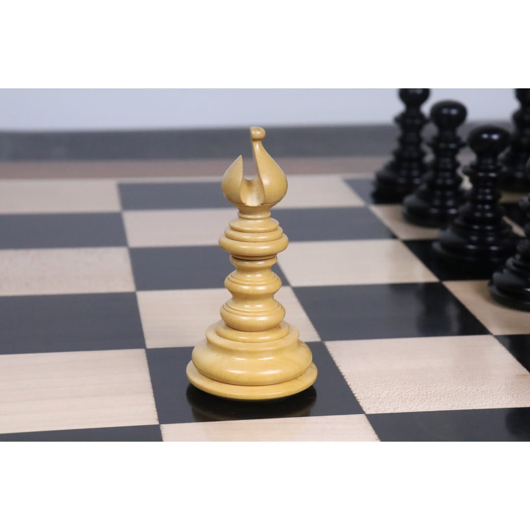 4.3" Jeu d'échecs Marengo Luxe Staunton - Pièces d'échecs uniquement - Bois d'ébène triple poids