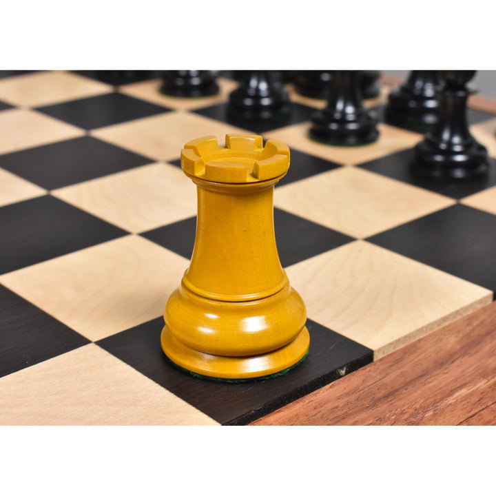 1849 Jacques Cook Staunton Collectors Chess Set- Chess Pieces Only - Ebony Wood - 3.75" - Warehouse Clearance - USA Shipping Only
