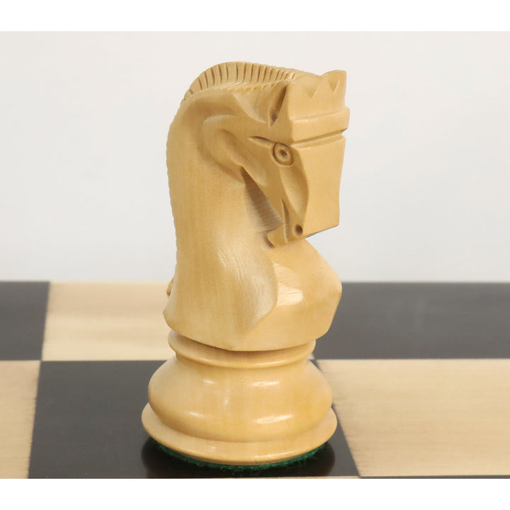 Nieznacznie niedoskonały rosyjski zestaw szachowy Zagrzeb 59' - tylko szachy - potrójnie ważone drewno hebanowe