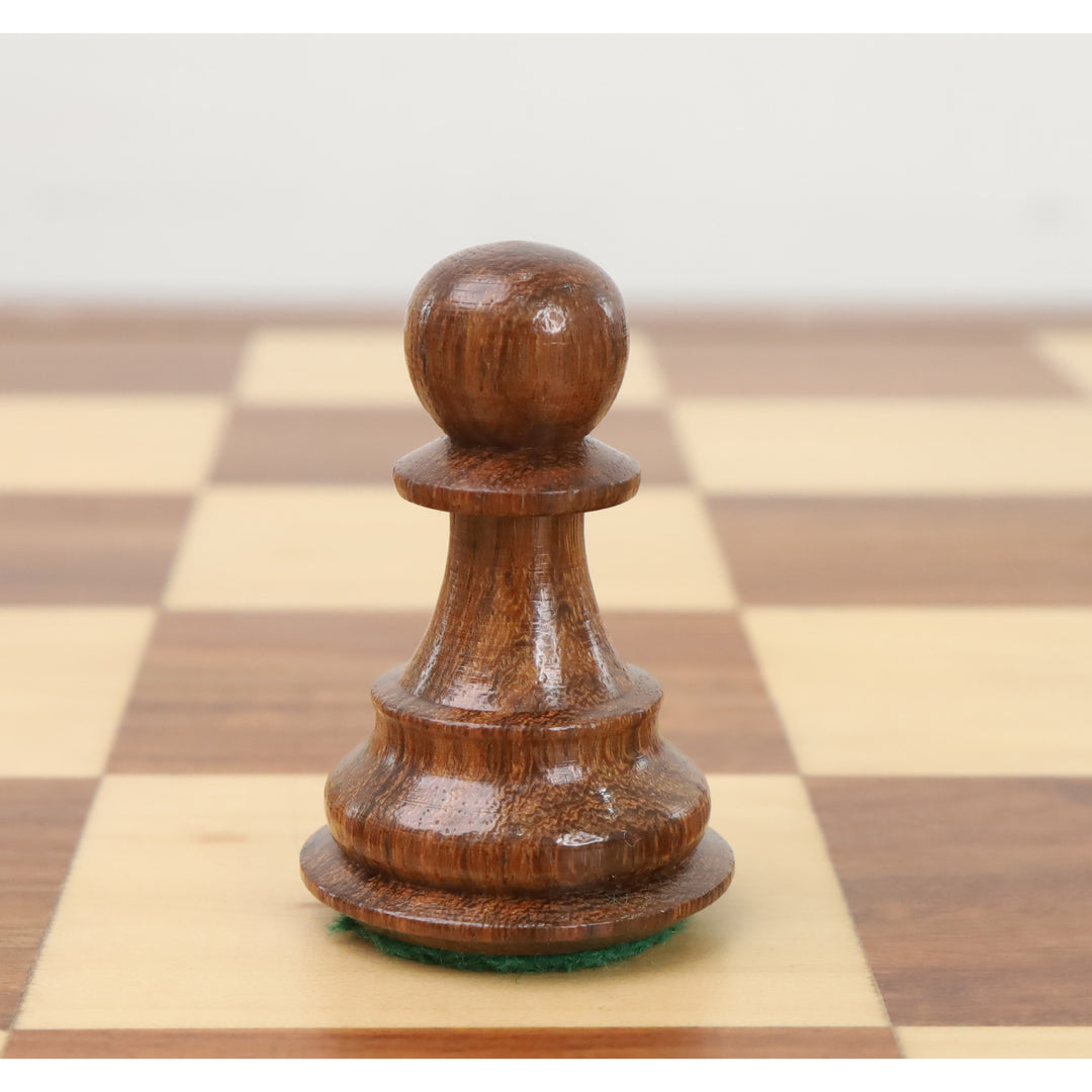 Slightly Imperfect 4" Alban Knight Staunton Chess Set- Chess Pieces Only - Weighted Golden Rosewood
