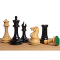 Jeu d'échecs Staunton Anderssen Dropjaw de 1856 environ, légèrement imparfait, 3,5 pouces - Pièces d'échecs uniquement - Ébène et buis