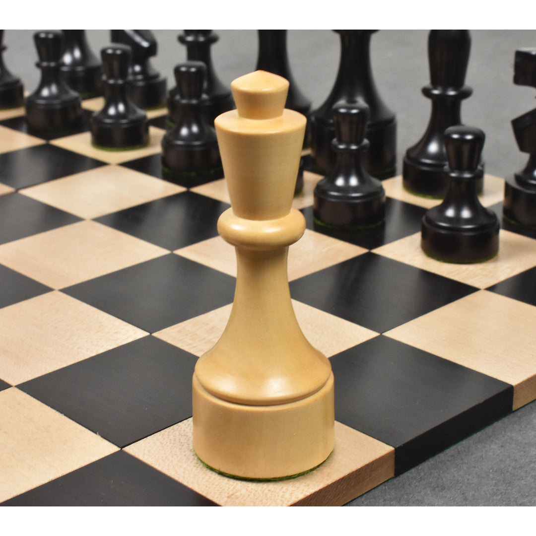 Bundesform German Staunton Alternative Chess Set- Chess Pieces Only- Ebonised Boxwood - 3.8" - Warehouse Clearance - Europe Shipping Only