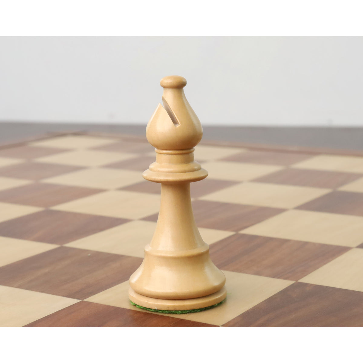 Improved French Lardy Chess Set- Chess Pieces Only - Walnut Stained Boxwood - 3.9" King
