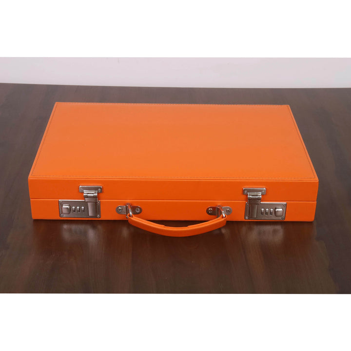 Juego de backgammon de cuero sintético Premier de 18 pulgadas – Juego de viaje tipo maletín