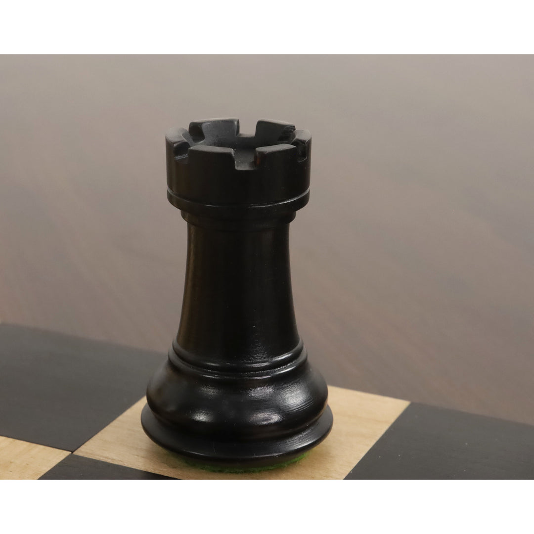 Slightly Imperfect 3" Professional Staunton Chessnut Air Sensor Compatible Set- Chess Pieces Only- Ebonised Boxwood
