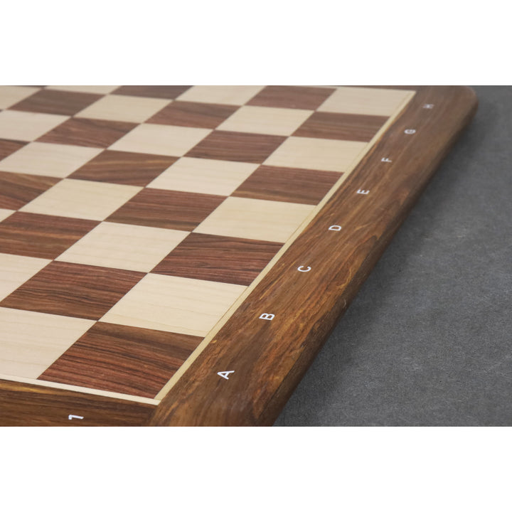 21" Large Chess board - Golden Rosewood & Maple - 55 mm Square- Algebraic Notations - Warehouse Clearance - Europe Shipping Only